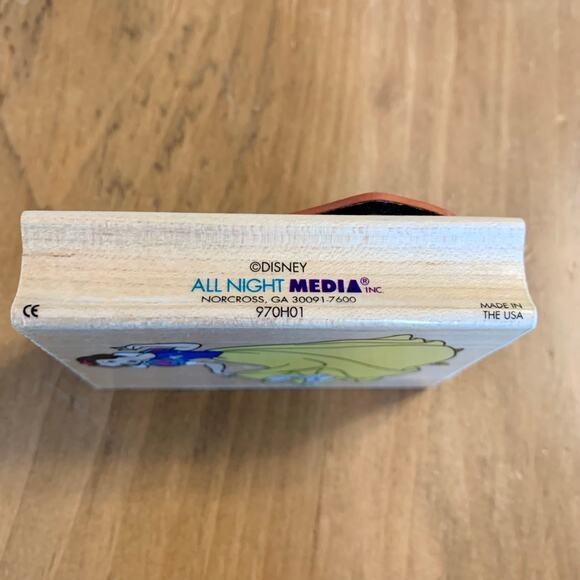 Disney Snow White Rubber Stamp All Night Media Wood Base - Picture 4 of 8